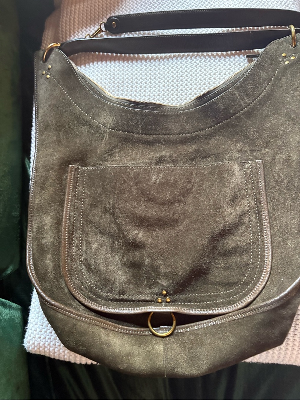 Jerome Dreyfuss Paris Suede Leather Hobo Bag w/ Original Flashlight & Dust Bag